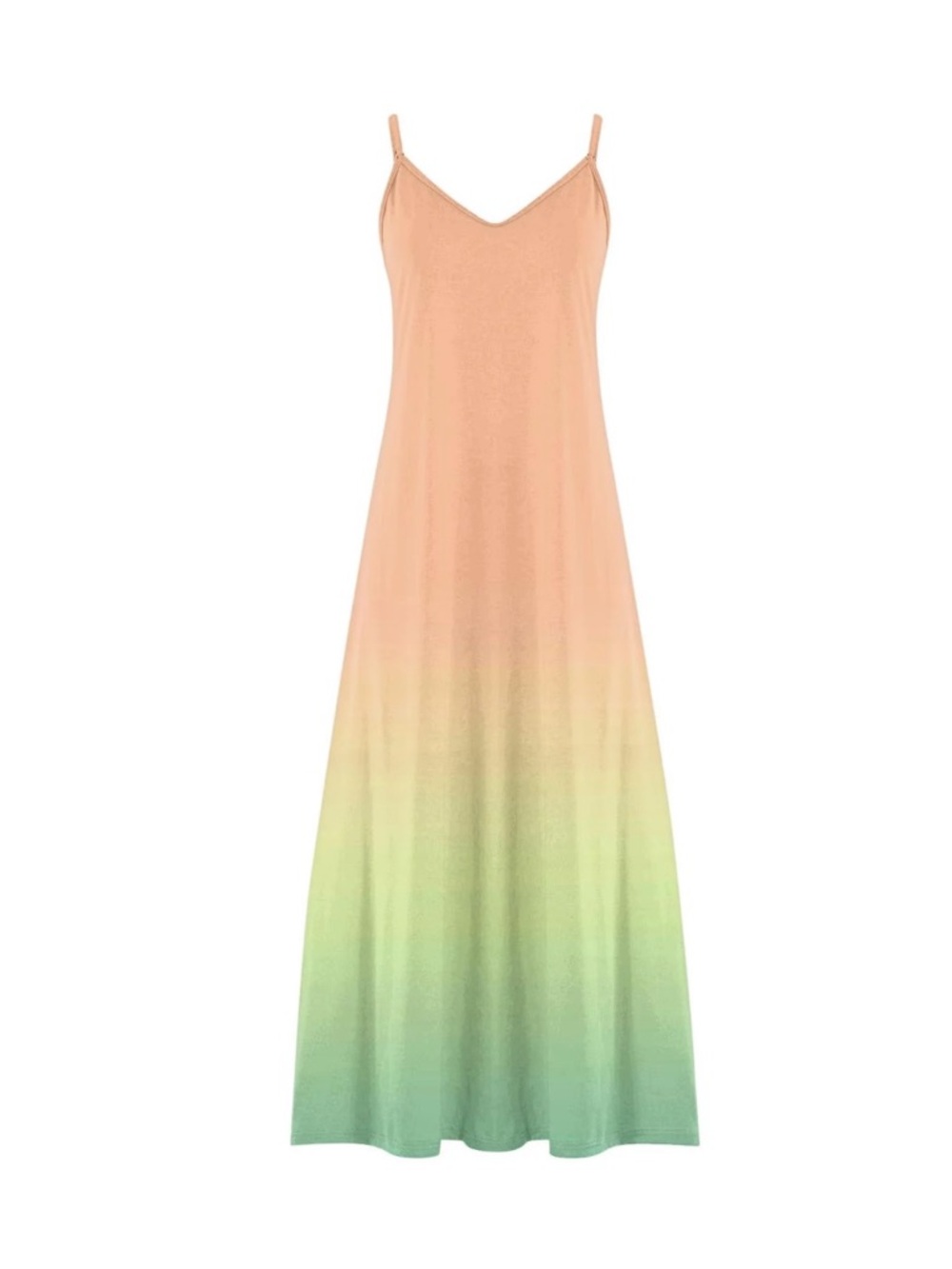 Sleeveless Gradient Maxi Dress in Peach to Mint